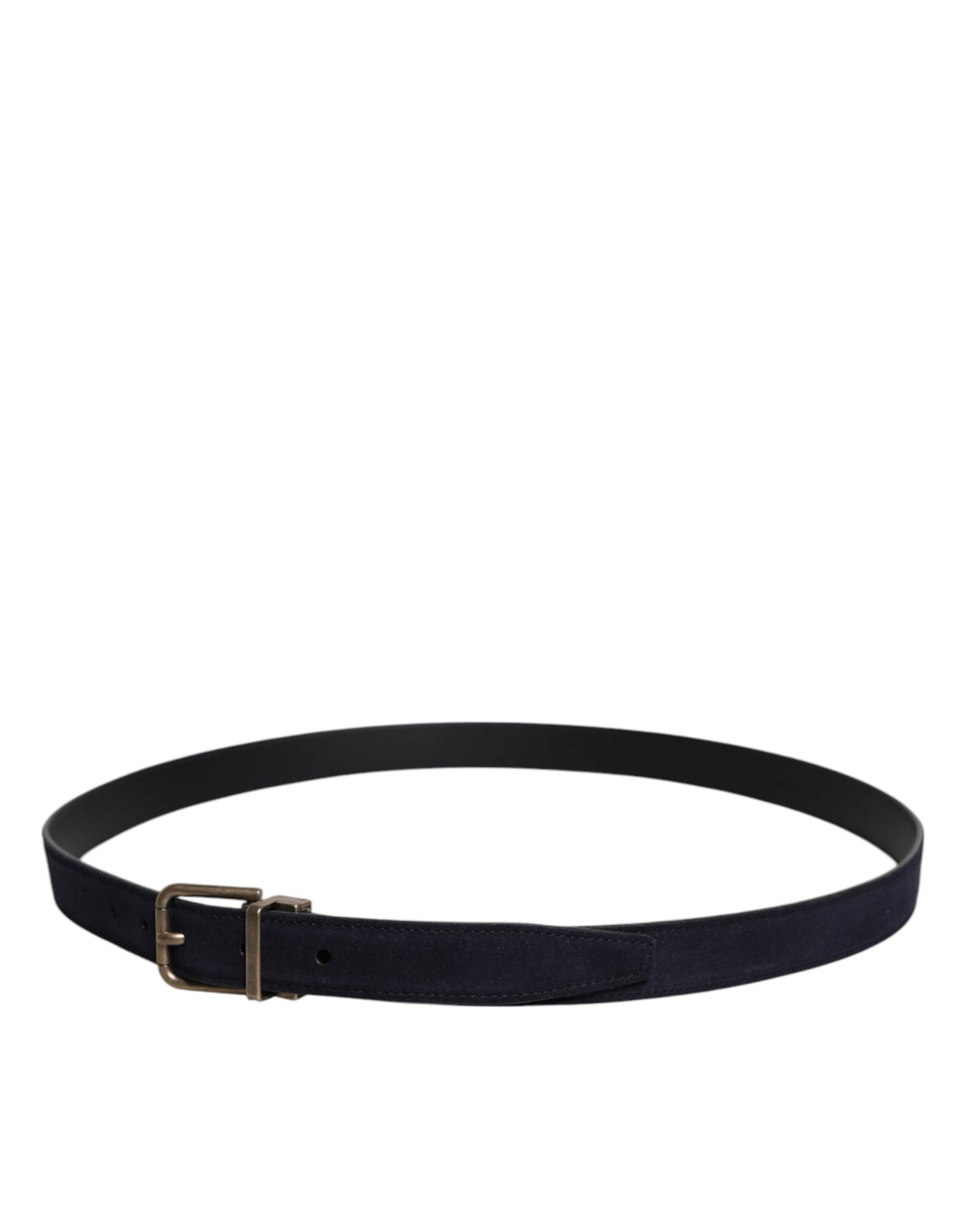 Dolce & Gabbana Black Goat Leather Metal Buckle Classic Belt