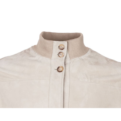 Emilio Romanelli Beige Calfskin Men Jacket