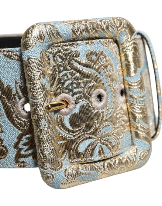 Dolce & Gabbana Multicolor Floral Jacquard Wide Waist Belt