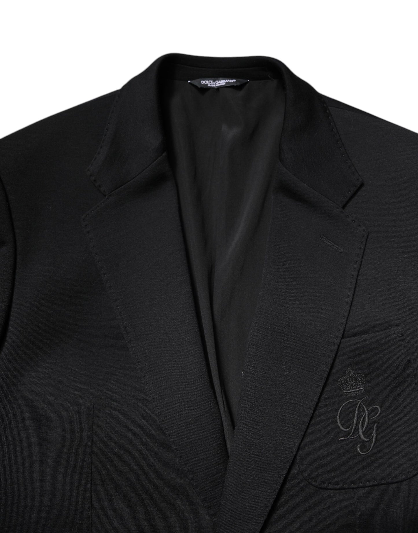 Dolce & Gabbana Black Wool Slim Fit Coat Blazer Jacket Suit