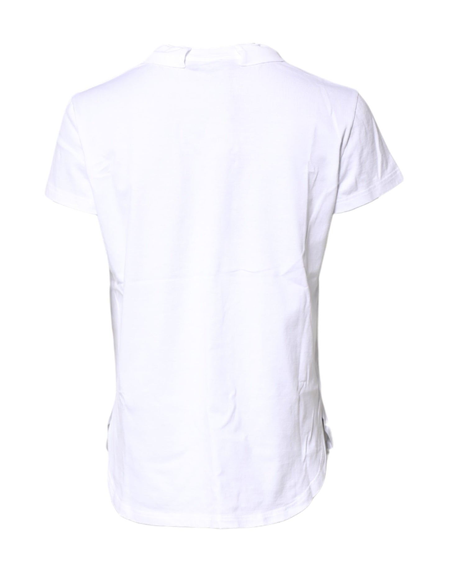 Dolce & Gabbana White Logo Crown Cotton Crew Neck T-shirt