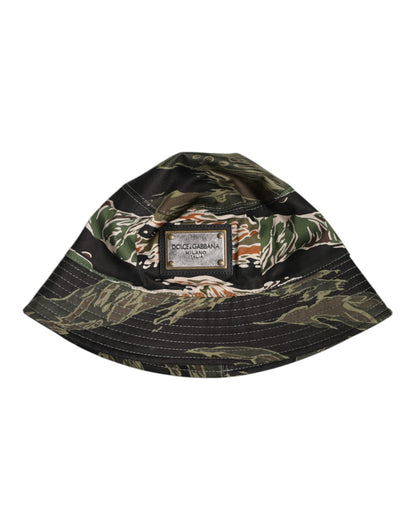 Dolce & Gabbana Multicolor DG Plaque Wide Brim Bucket Hat