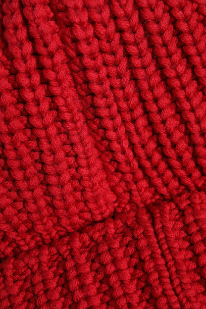 Dolce & Gabbana Red Solid Wool Knitted Winter Beanie Hat