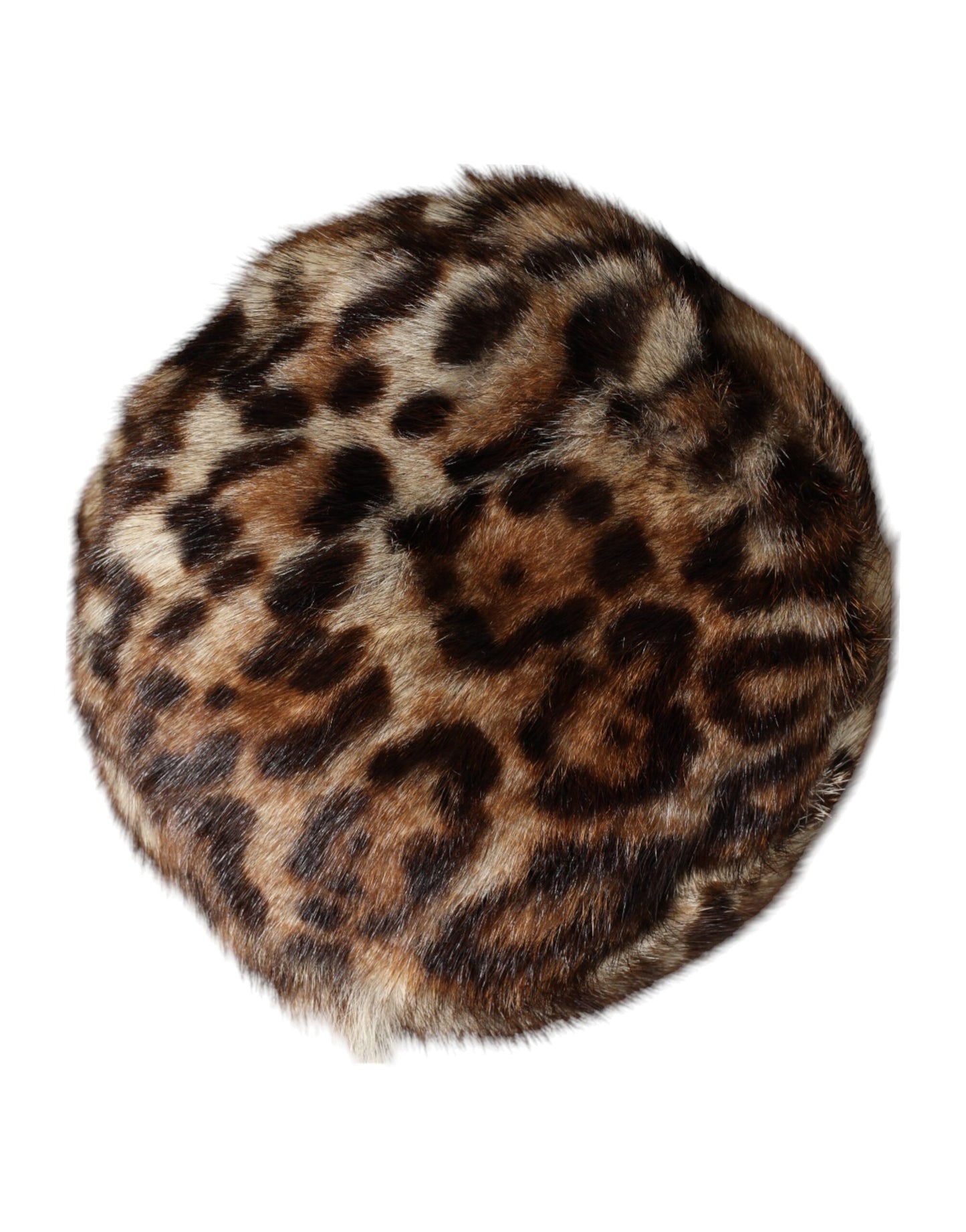 Dolce & Gabbana Brown Leopard Faux Fur Women Bucket Hat