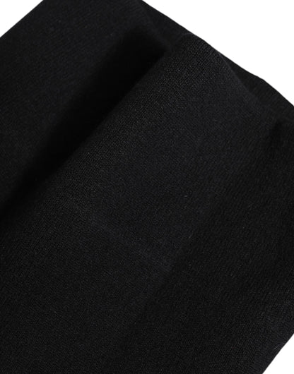 Dolce & Gabbana Black Cashmere Knitted Neck Warmer Foulard Scarf