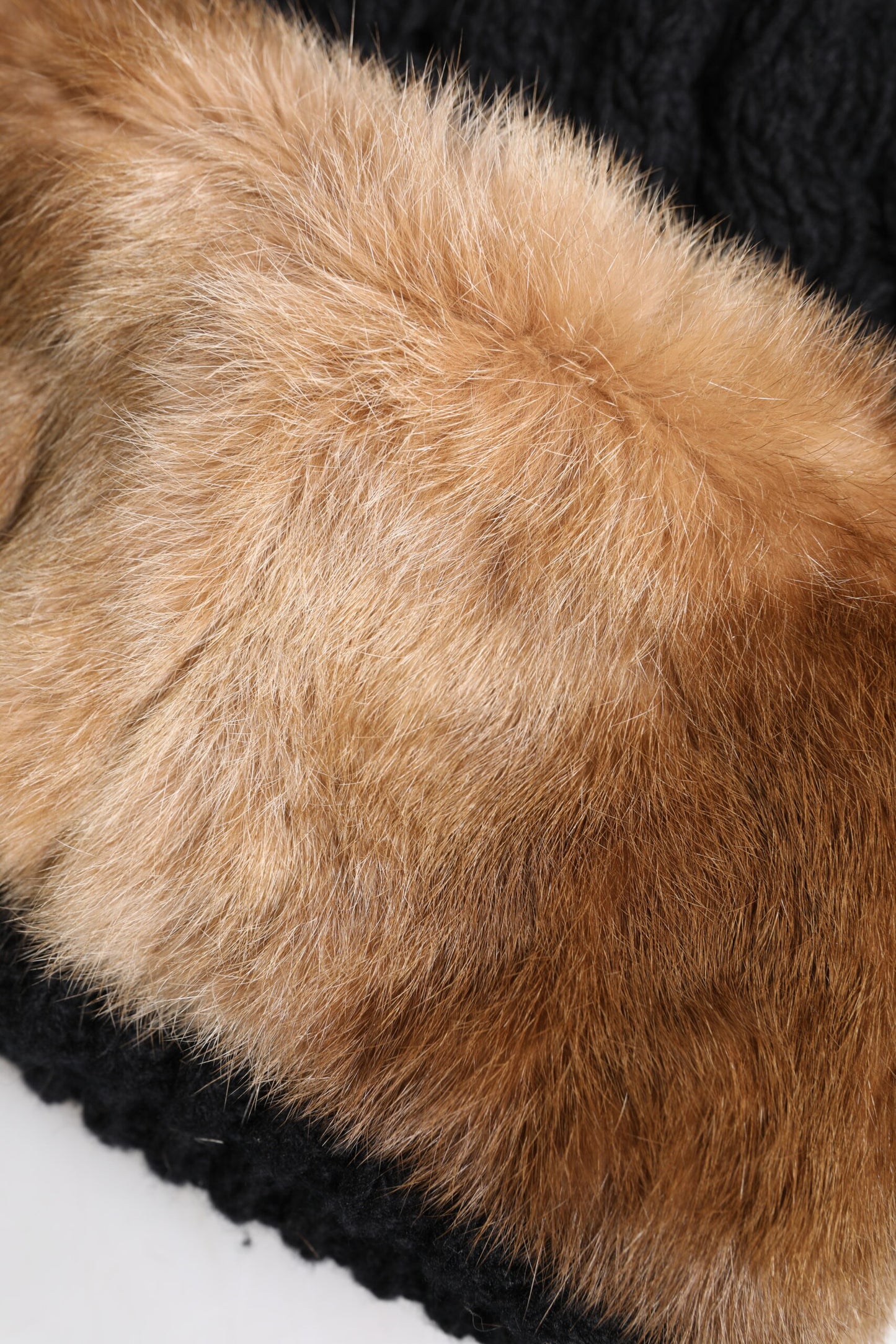 Dolce & Gabbana Black Brown Dyed Rabbit Real Fur Winter Beanie Hat