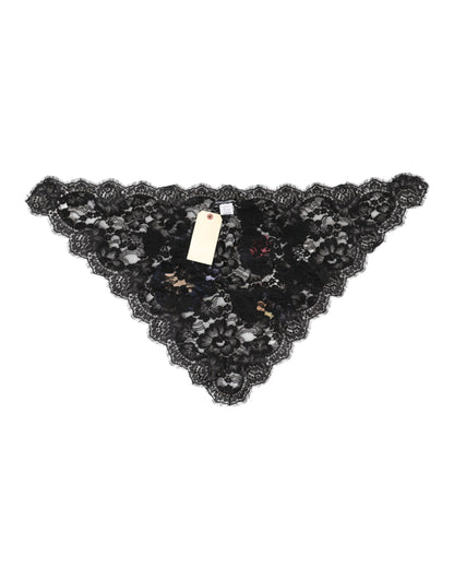 Dolce & Gabbana Black Lace Floral Applique Cotton Veil Hat