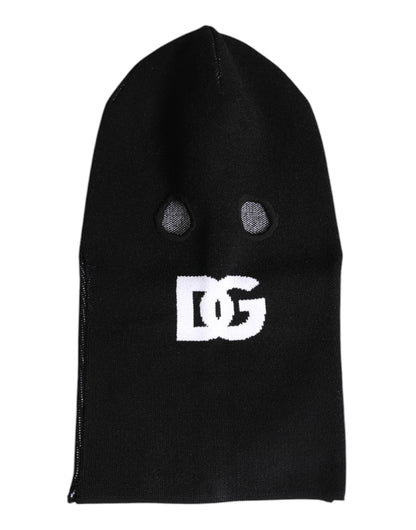 Dolce & Gabbana Black Cashmere Knitted Ski Mask Balaclava Hat
