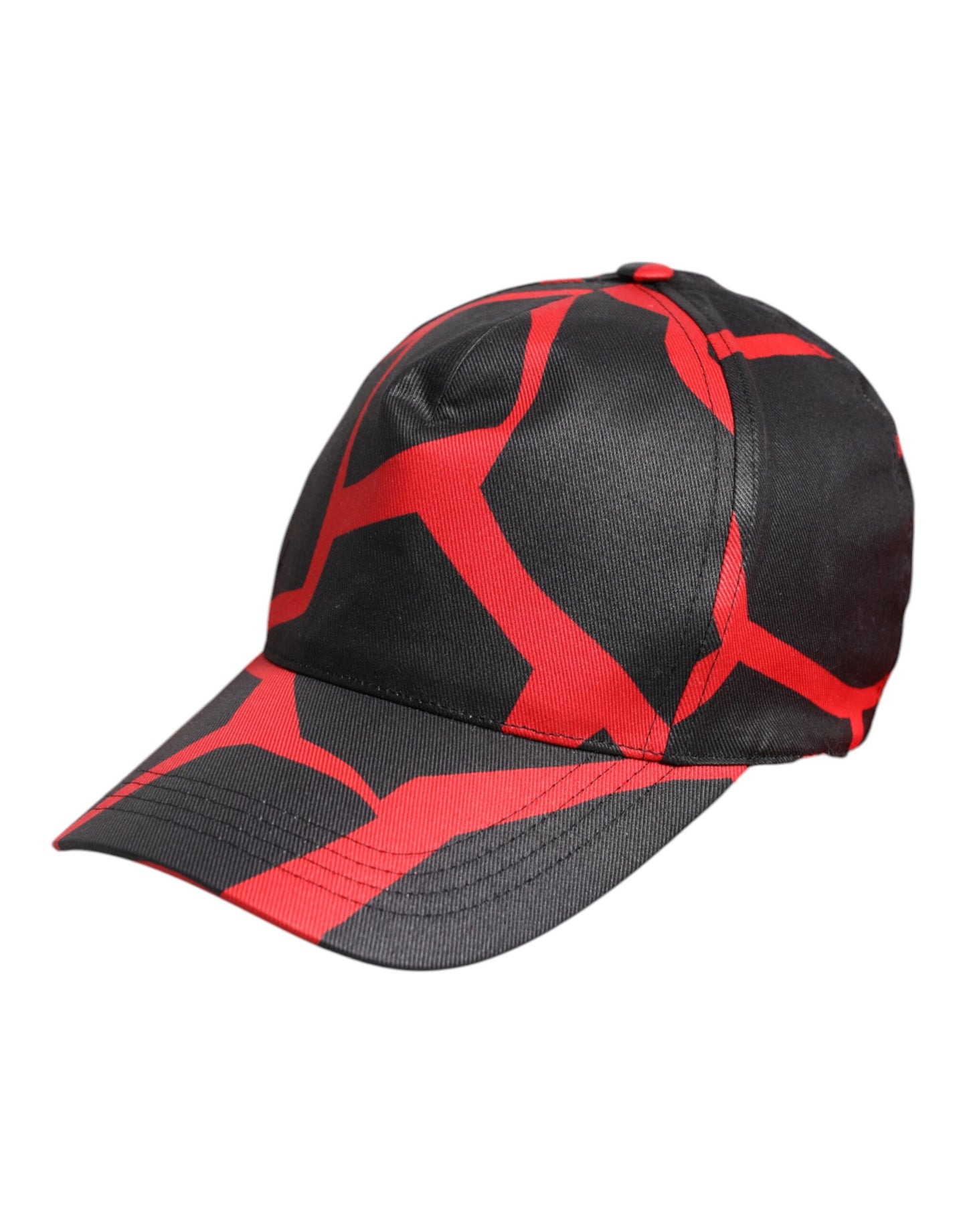 Dolce & Gabbana Red Black Lace Tulle Cotton Baseball Cap