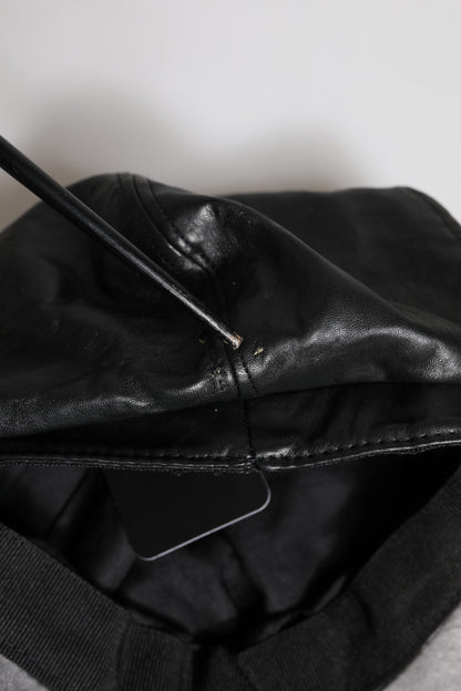 Dolce & Gabbana Black Calf Newsboy Capello Cabbie Hat