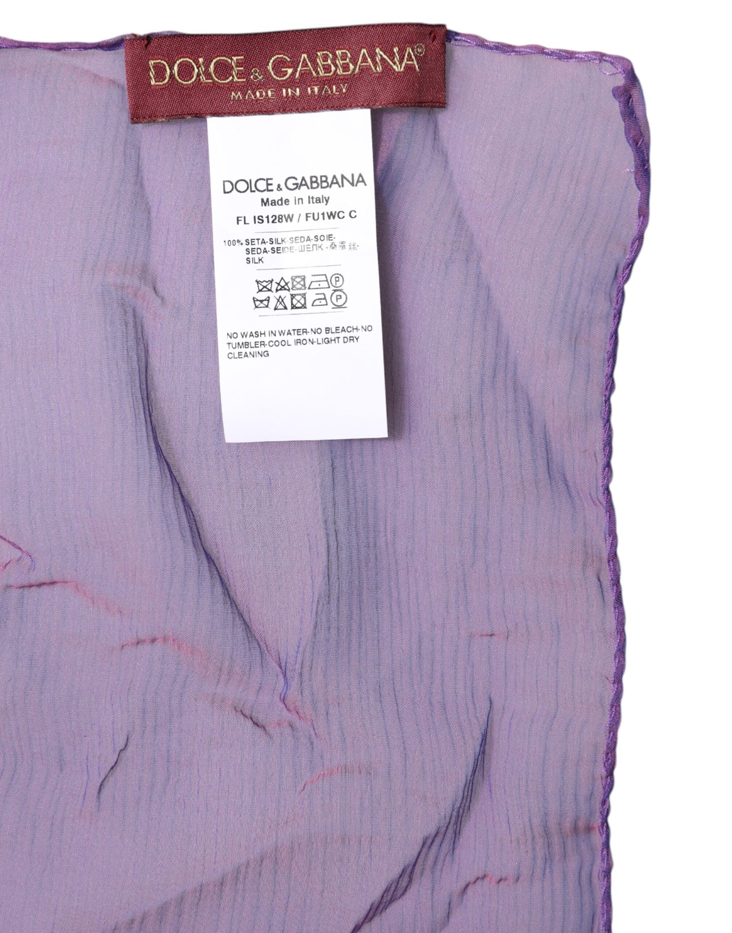 Dolce & Gabbana Purple Silk Rectangle Wrap Shawl Scarf