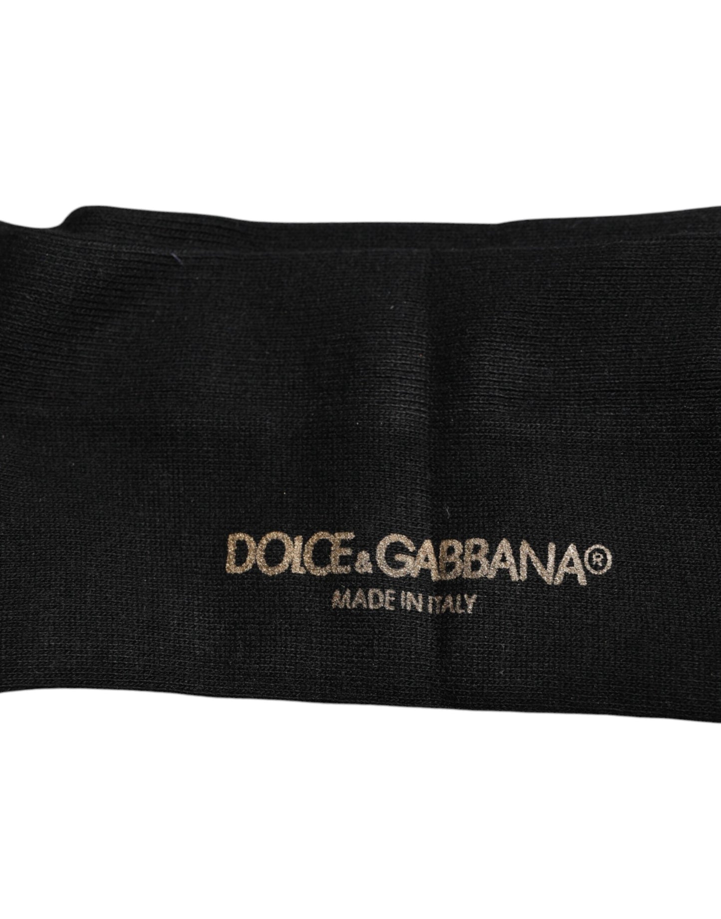 Dolce & Gabbana Black Viscose Logo Over The Calf Socks