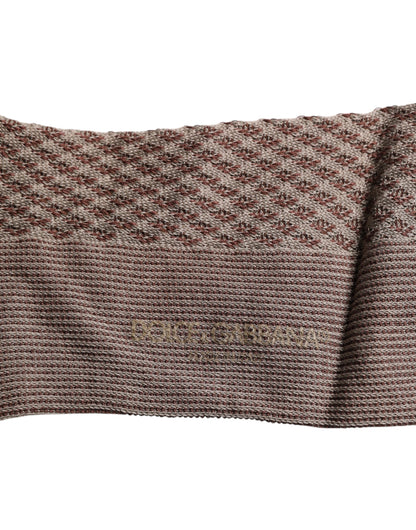 Dolce & Gabbana Brown Solid DG Logo Mid Calf Men Socks