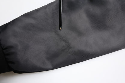 Dolce & Gabbana Black Lambskin Leather Biker Full Zip Jacket