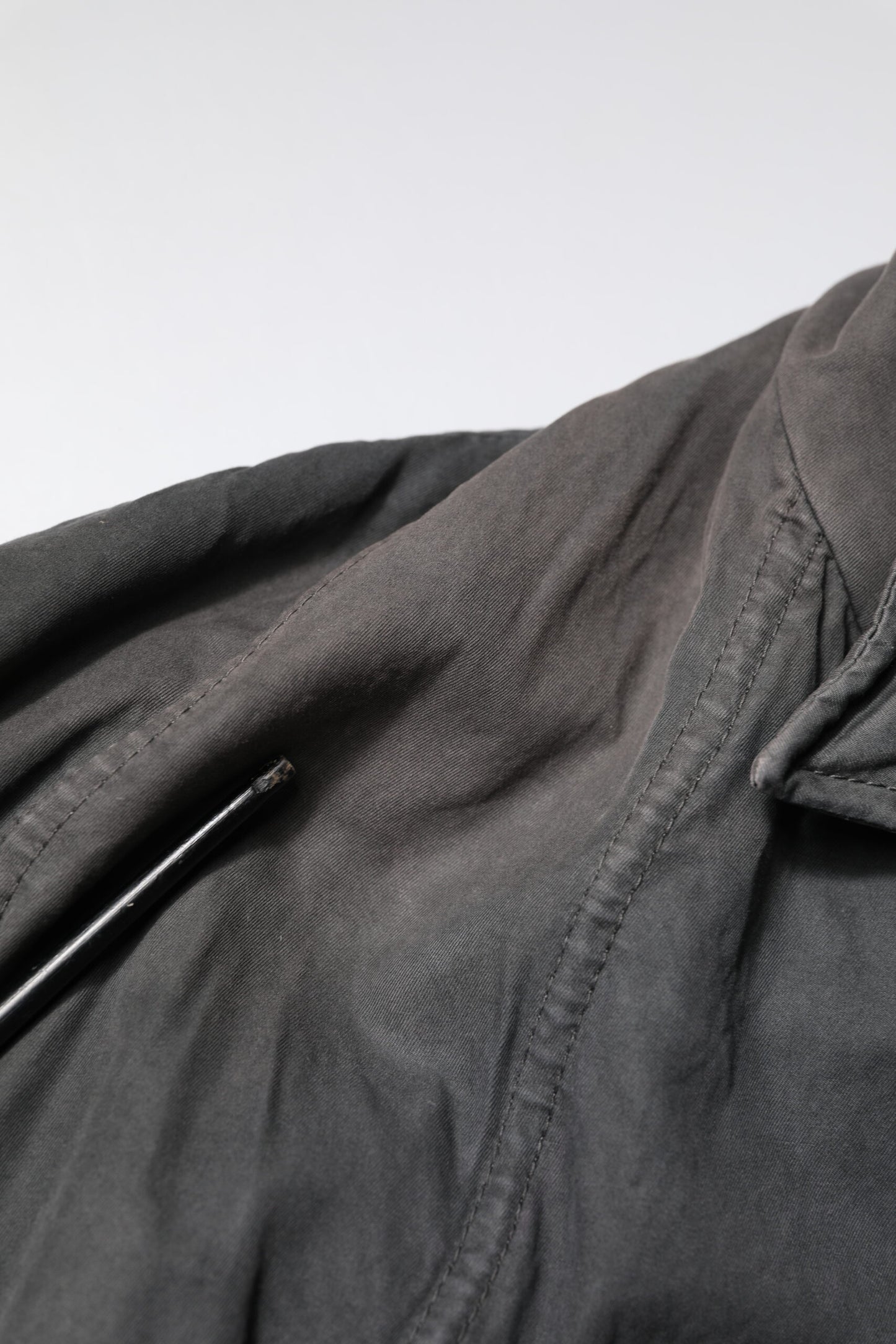 Dolce & Gabbana Black Solid Cotton Collared Coat Jacket