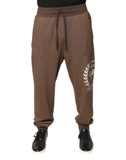 Dolce & Gabbana Brown Cotton Jogger Sweatpants Pants