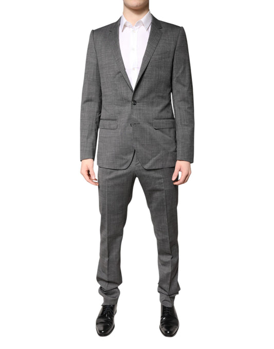 Dolce & Gabbana Gray Wool Single Breasted 2 Piece Suit