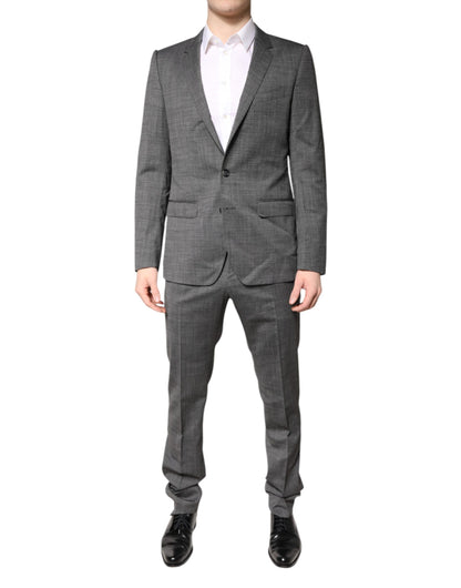 Dolce & Gabbana Gray Wool Single Breasted 2 Piece Suit