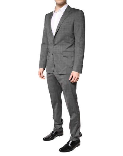 Dolce & Gabbana Gray Wool Single Breasted 2 Piece Suit