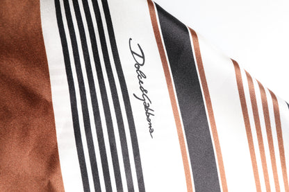 Dolce & Gabbana Multicolor Striped Silk Short Sleeves Shirt