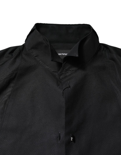 Emporio Armani Black Cotton Long Sleeves Men Formal Dress Shirt