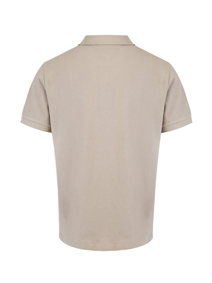 Burberry Pale Stone Cotton Collared Polo Shirt