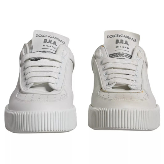 Dolce & Gabbana White Miami Leather Low Top Sneakers Shoes