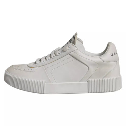 Dolce & Gabbana White Miami Leather Low Top Sneakers Shoes
