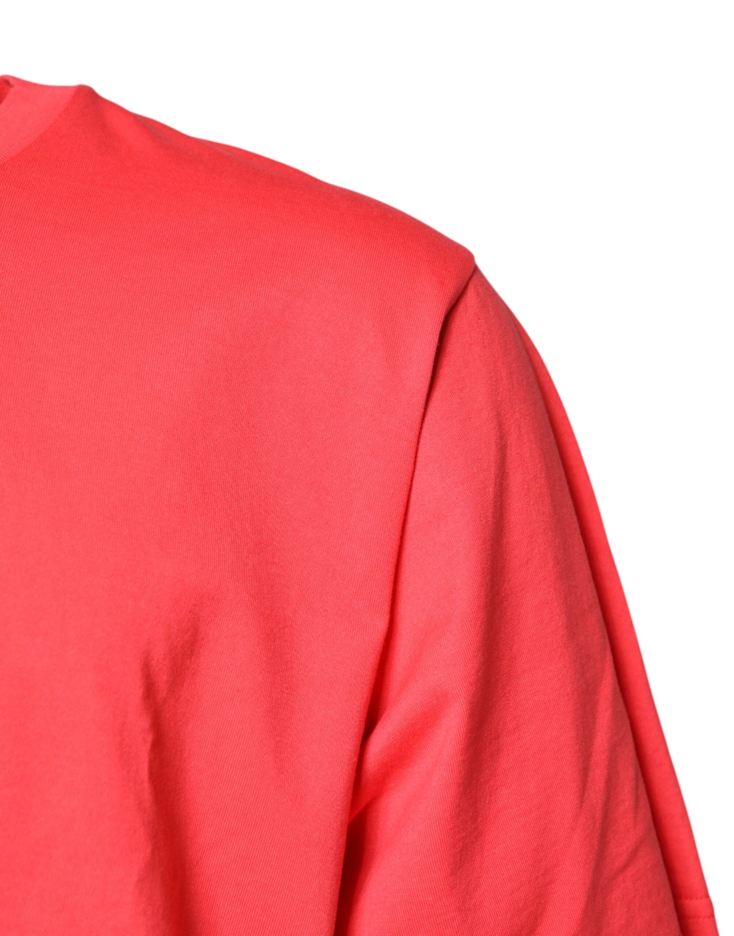 Dolce & Gabbana Red Cotton Lettering Print Crew Neck T-shirt