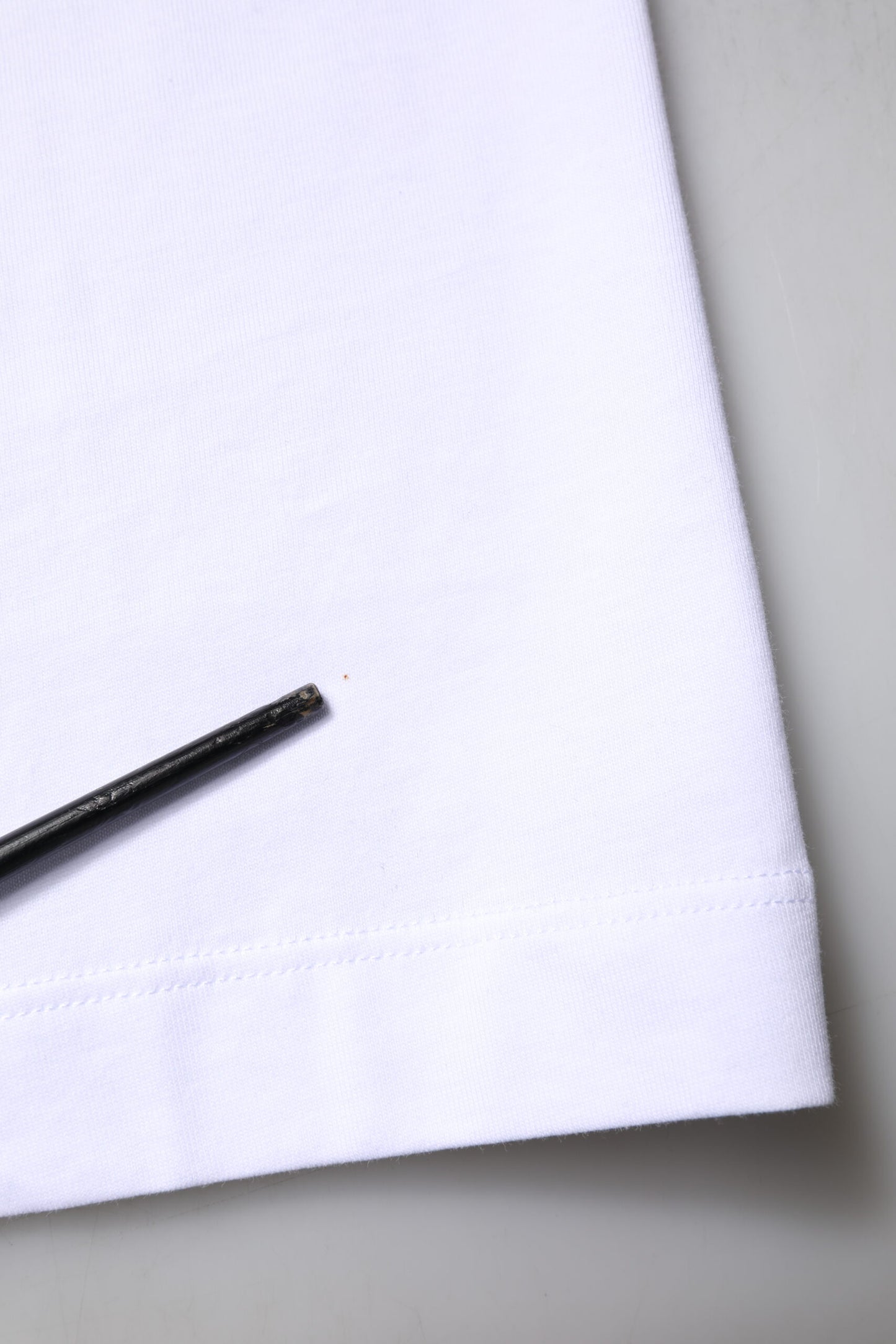 Dolce & Gabbana White Cotton DG Embroidery Crew Neck T-shirt