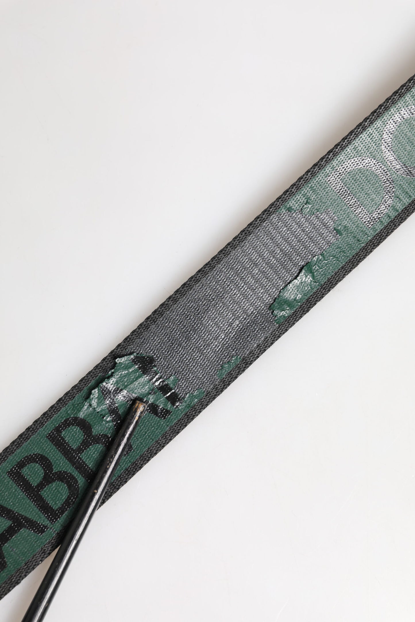 Dolce & Gabbana Green Black Polyester DG Logo Buckle Belt