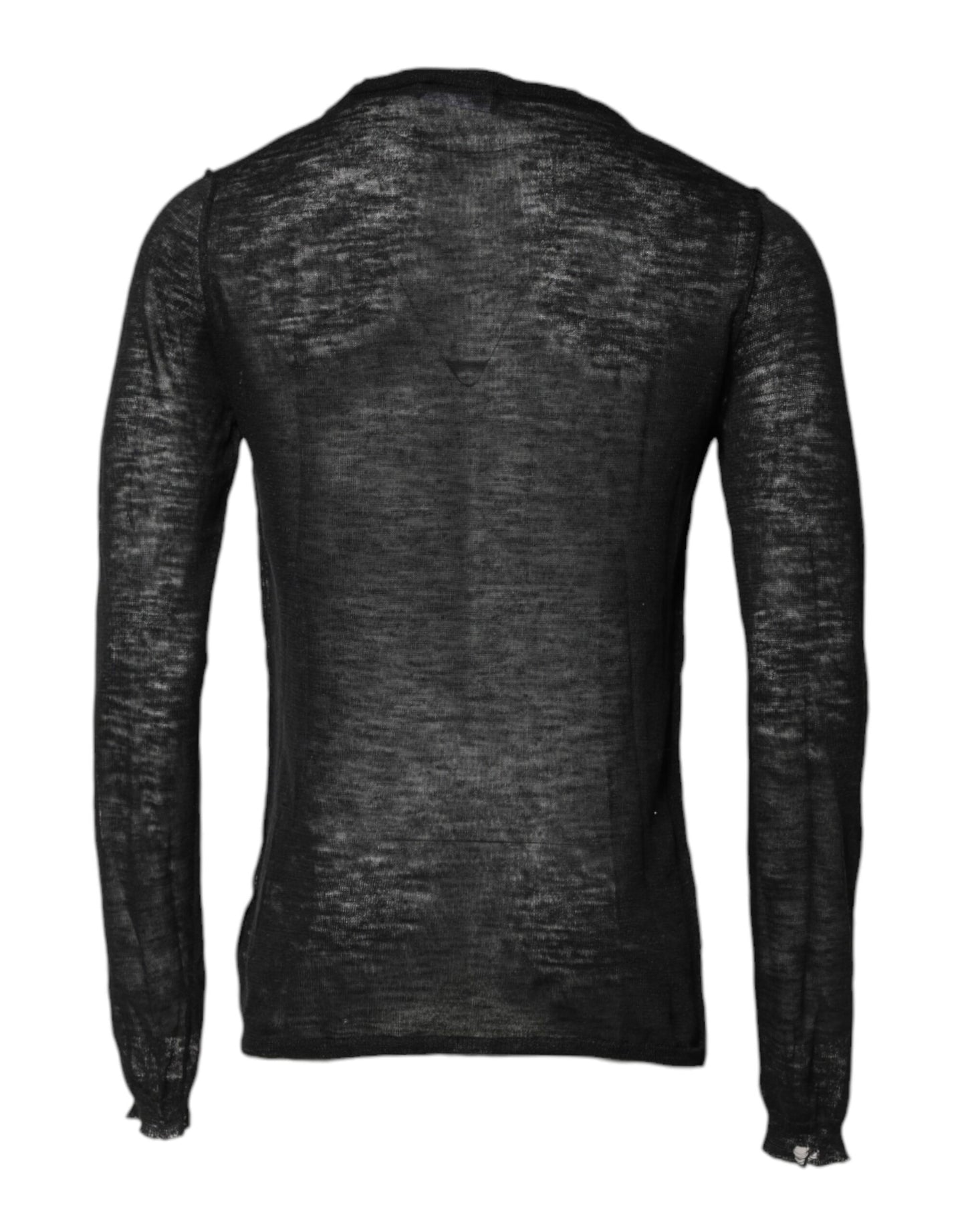 Dolce & Gabbana Black Polyester Crew Neck Pullover Sweater