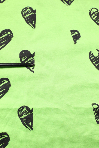 Dolce & Gabbana Green Heart Print Cotton Crew Neck T-shirt