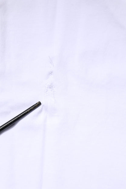 Dolce & Gabbana White Cotton Logo Patch Crew Neck T-shirt