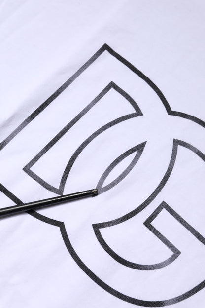 Dolce & Gabbana White DG Logo Print Short Sleeves T-shirt