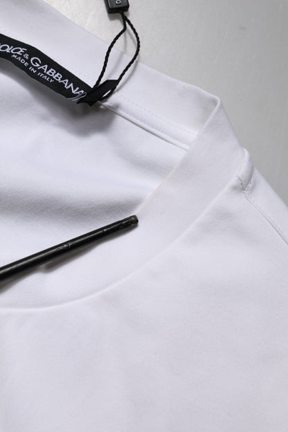 Dolce & Gabbana White Logo Embellish Short Sleeves T-shirt