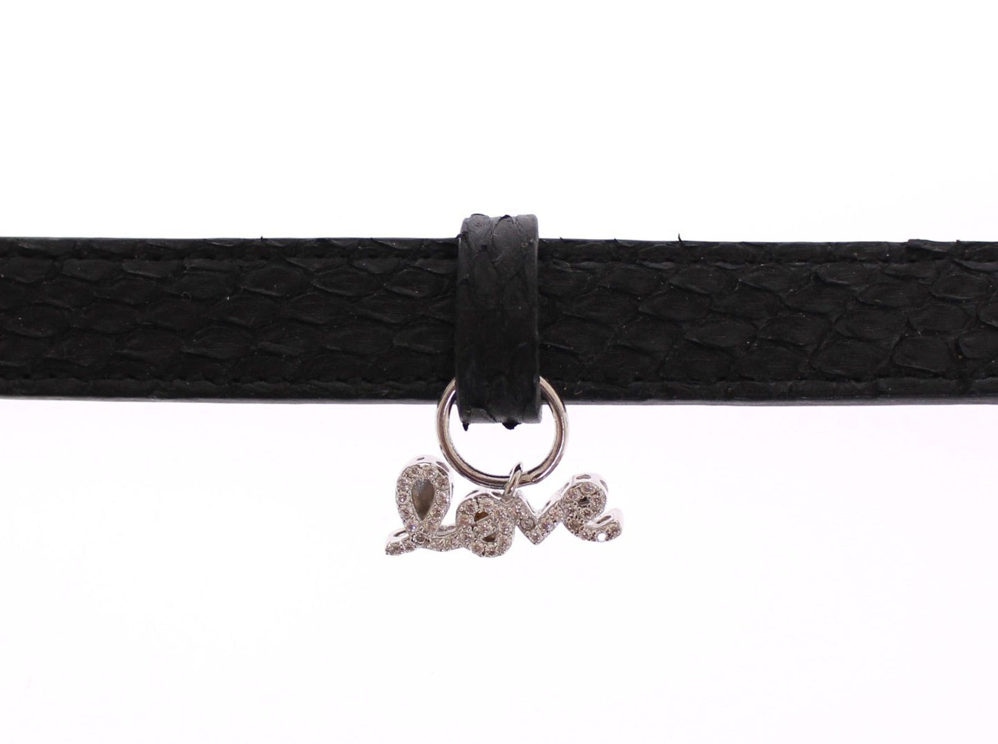 Nialaya Snakeskin CZ LOVE 925 Silver Bracelet