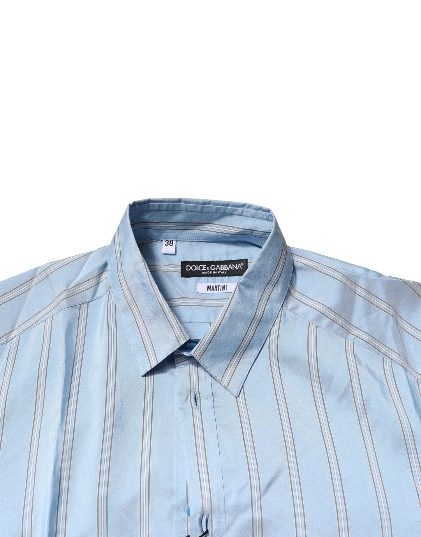 Dolce & Gabbana Light Blue MARTINI Striped Formal Dress Shirt