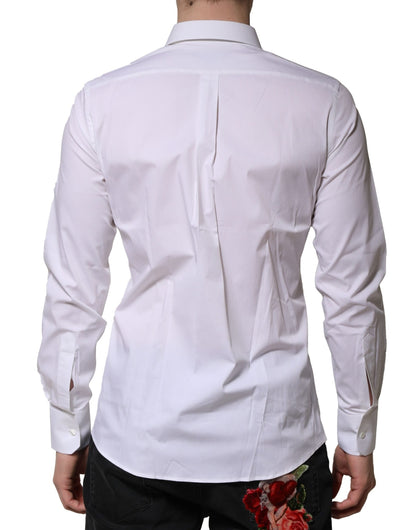 Dolce & Gabbana White MARTINI Long Sleeves Dress Formal Shirt