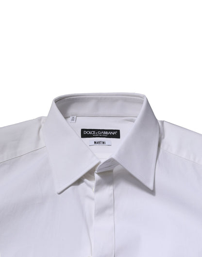 Dolce & Gabbana White MARTINI Long Sleeves Dress Formal Shirt