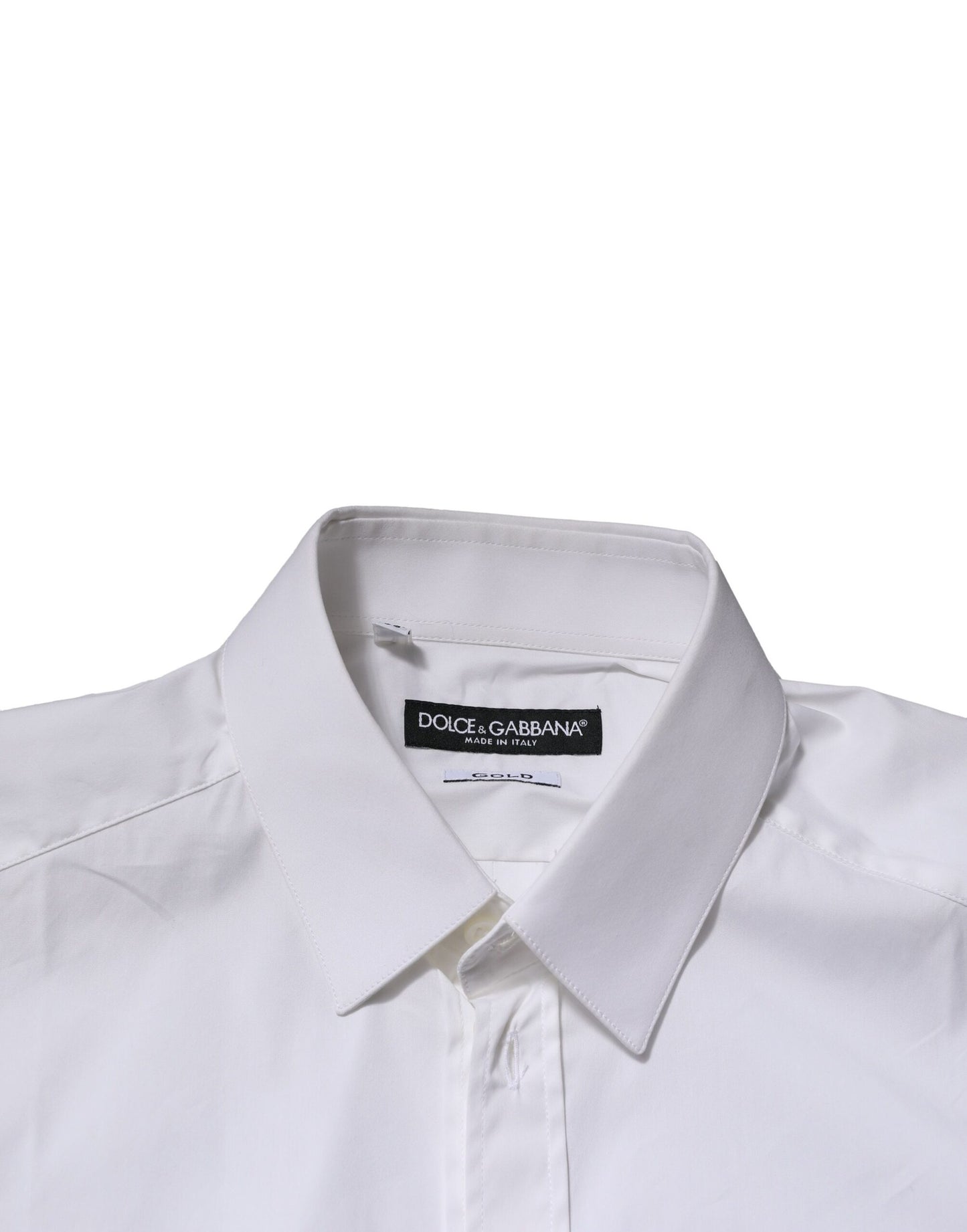 Dolce & Gabbana White GOLD Long Sleeves Dress Formal Shirt