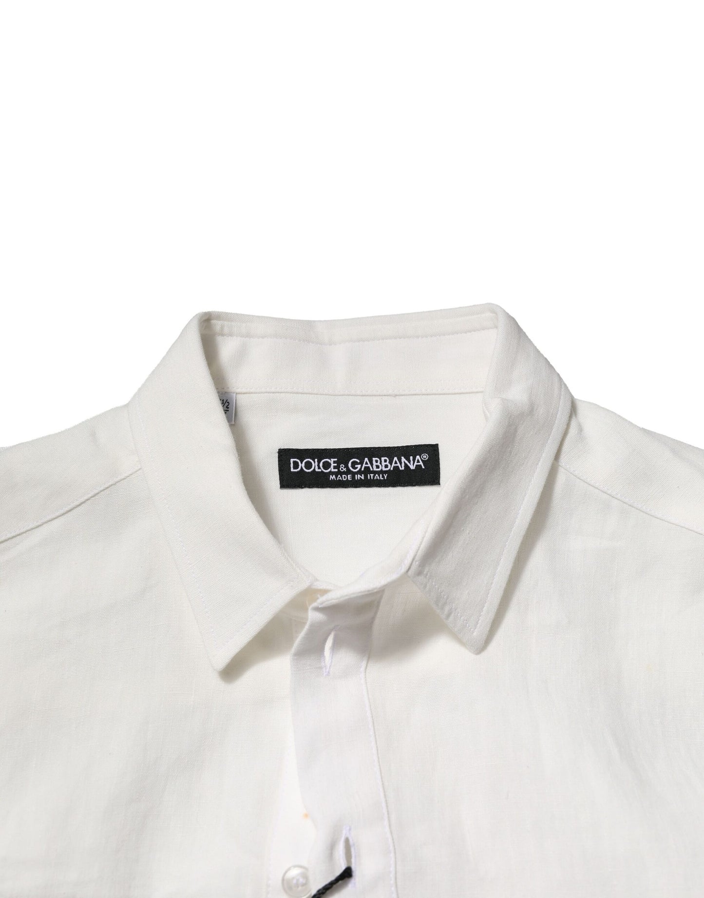 Dolce & Gabbana White DG Crown Embellish Dress Formal Shirt