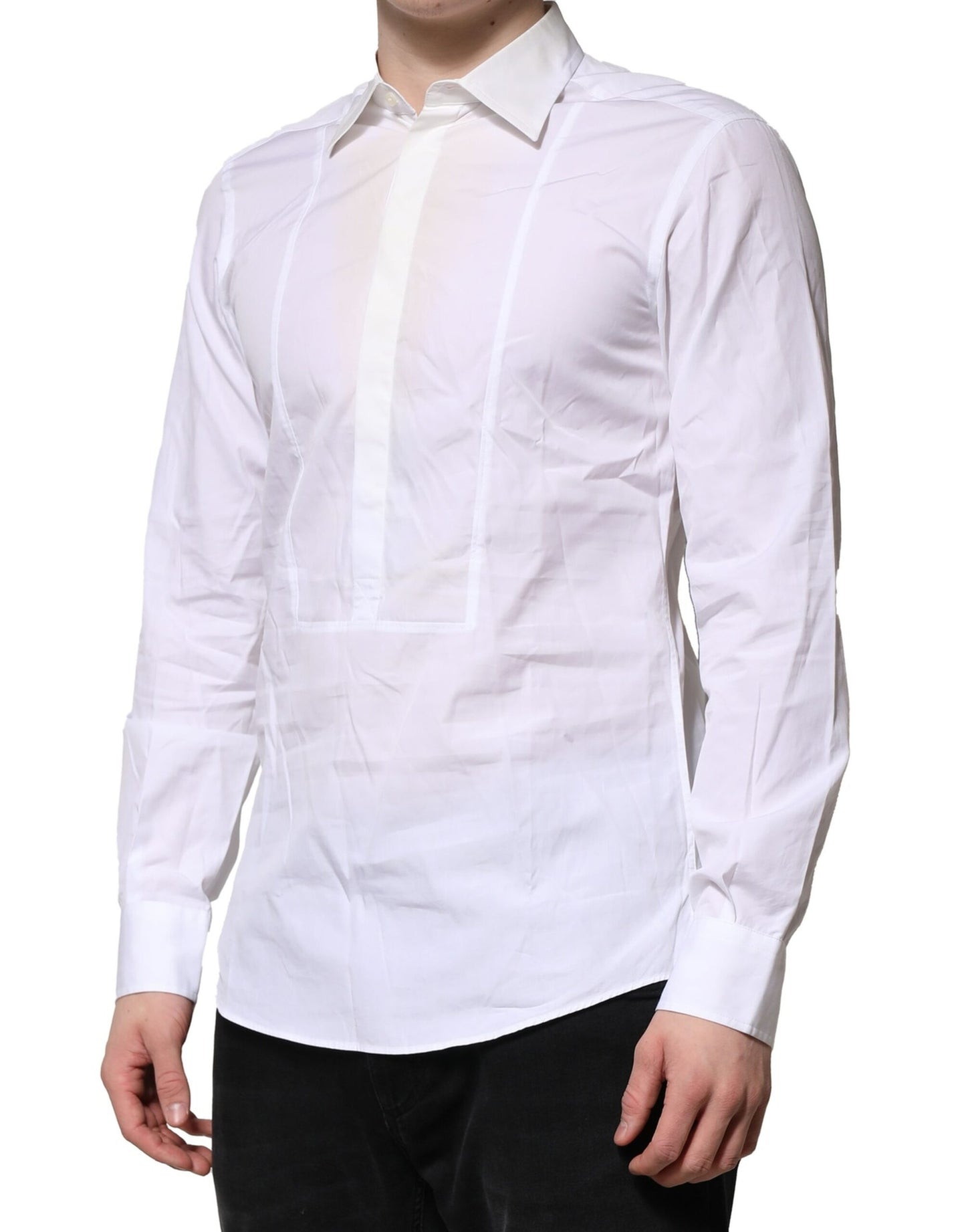Dolce & Gabbana White Poplin Cotton Formal Men Dress Shirt