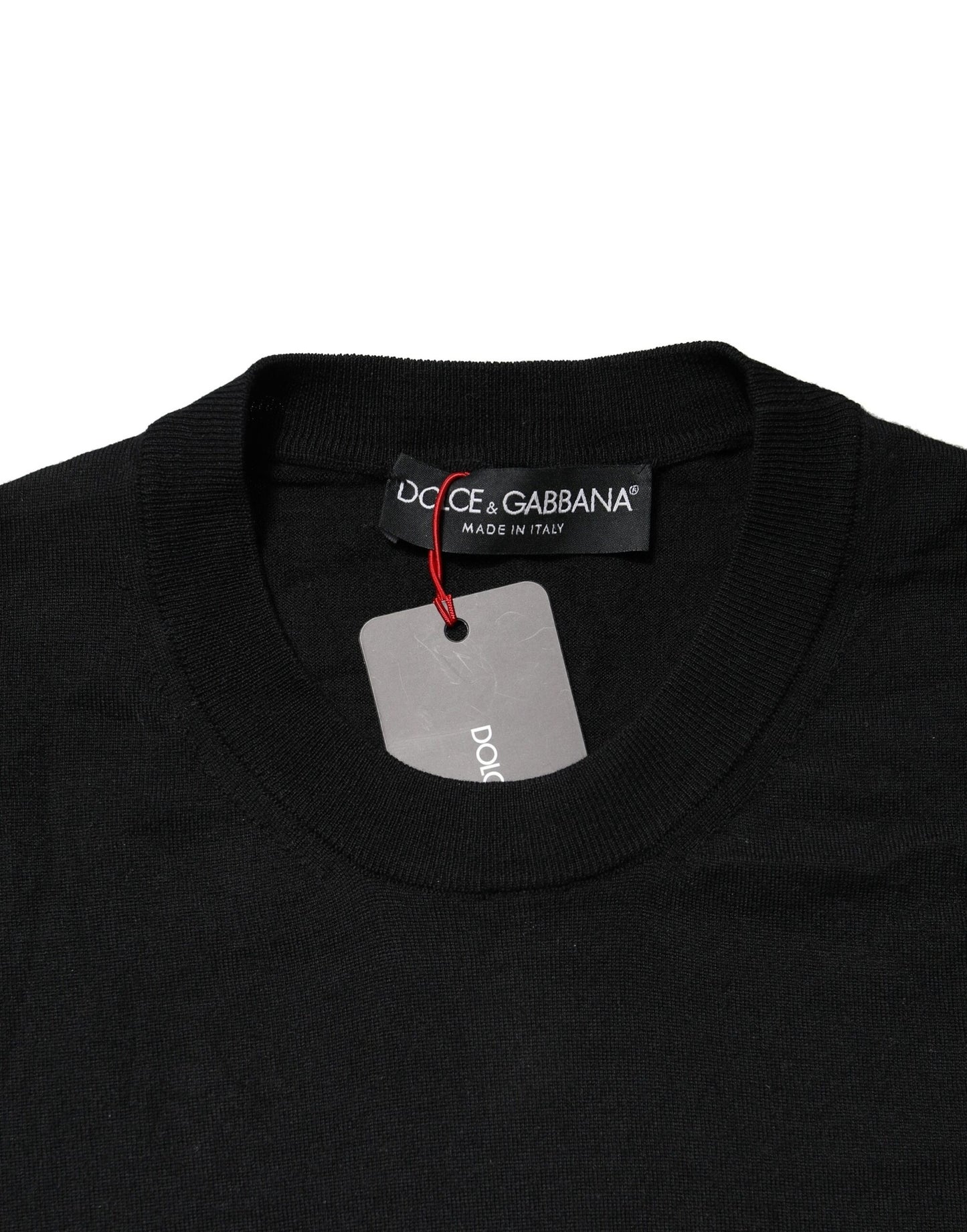 Dolce & Gabbana Black Long Sleeve Crew Neck Pullover Sweater