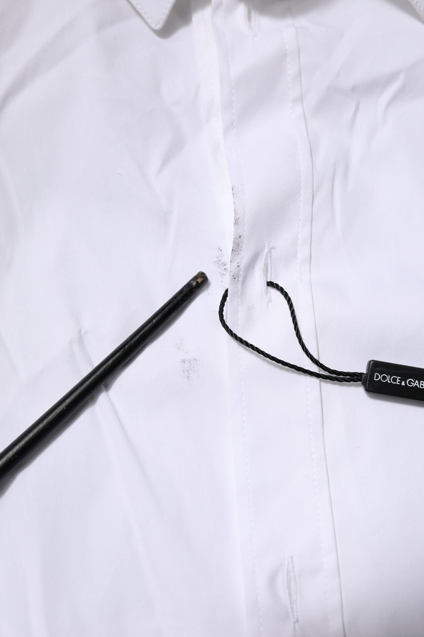 Dolce & Gabbana White Cotton GOLD Long Sleeves Formal Shirt