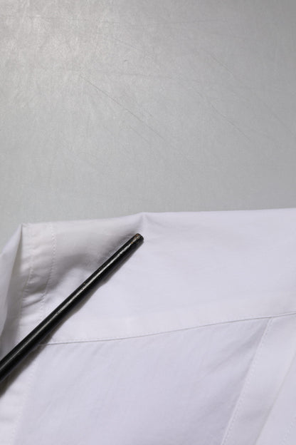 Dolce & Gabbana White GOLD Cotton Poplin Dress Formal Shirt