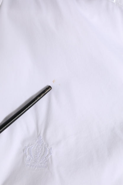 Dolce & Gabbana White GOLD Cotton Men Dress Formal Shirt