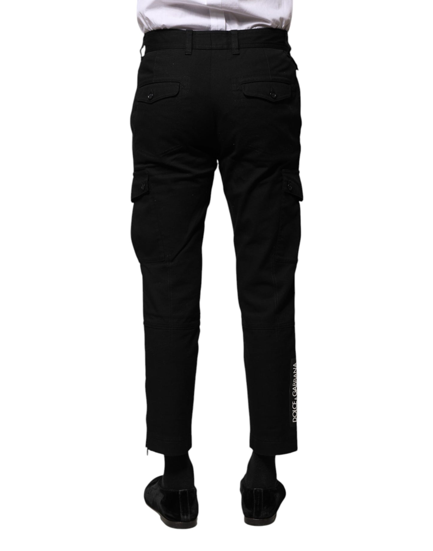 Dolce & Gabbana Black Cotton Formal Men Cropped Pants