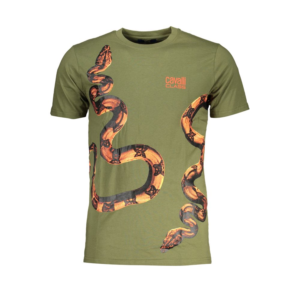 Cavalli Class Verde Cotton Men T-Shirt