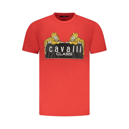 Cavalli Class Red Cotton Men T-Shirt
